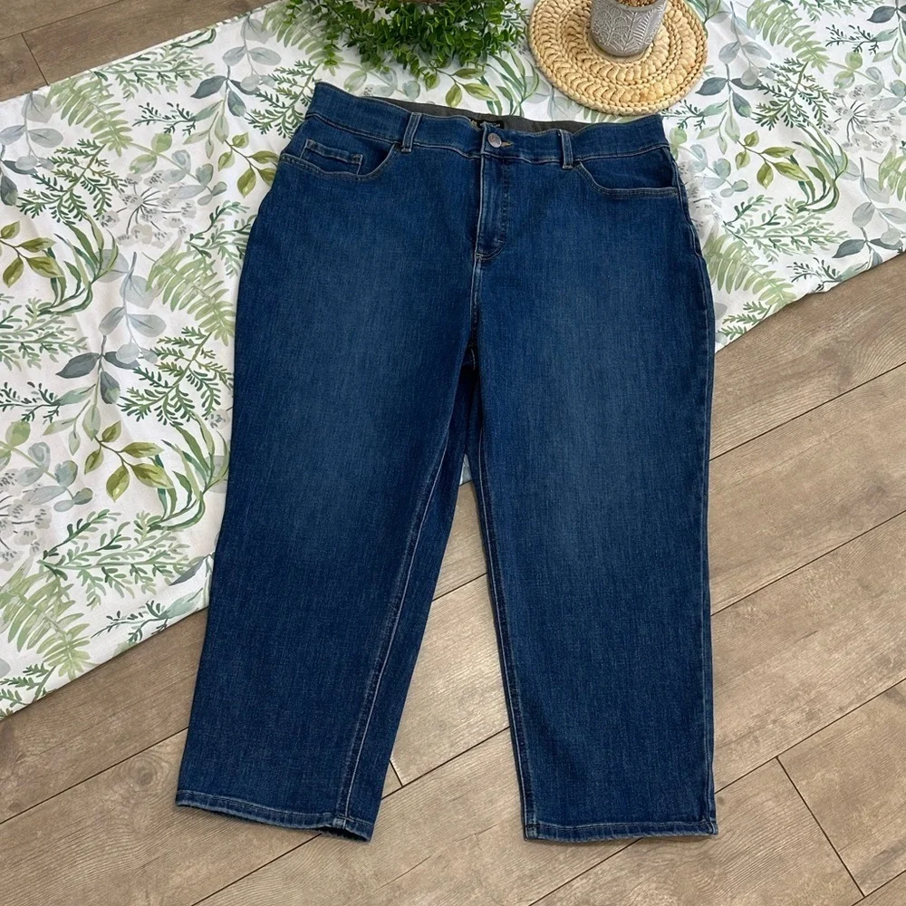 Lee Plus Women’s Relaxed Fit Tapered Leg High Rise Denim Blue Jeans 20W Medium